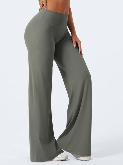 YEOREO Workout Leggings Womens No Front Seam Straight Leggings 35" High Waist Buttery Eddiy Gym Yoga Pants Gray Green XS