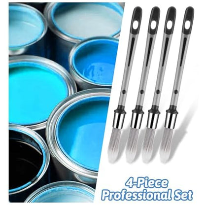 4pcs Small Paint Brush for Walls, 8.3 Inch Touch Up Tool for Baseboards Furniture, and House Wall Corners