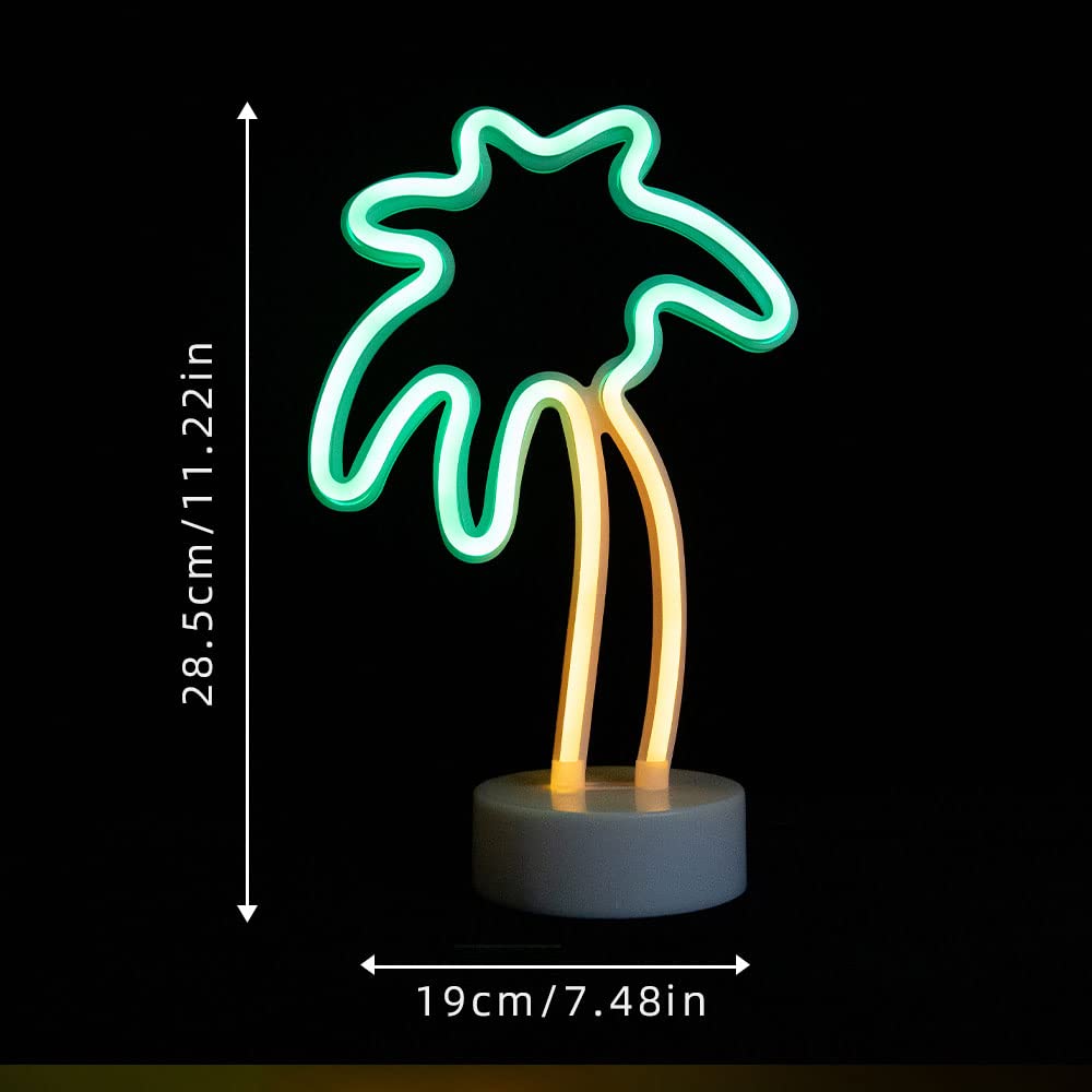 VOCAON Green Palm Tree Decoration Neon Signs Light Wall Decor USB/Battery Powered Neon Lights for Bedroom Girls Kids Birthday Party Christmas Palm Tree Neon Sign(Palm Tree)