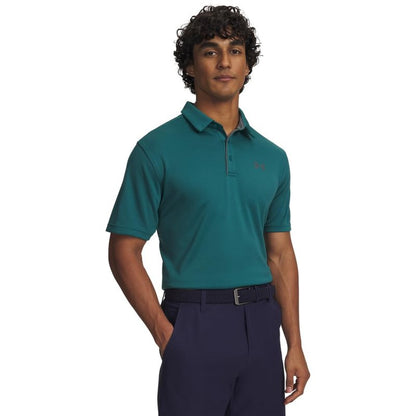 Under Armour Men's Tech Golf Polo, (338) Rack Green/Pitch Gray/Pitch Gray, X-Small