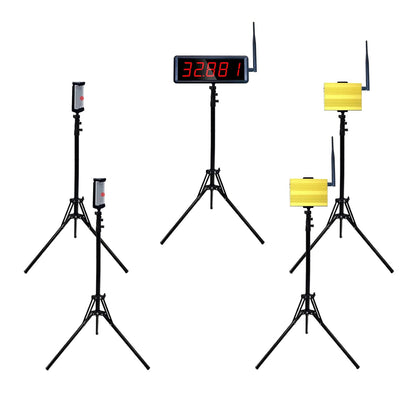 Ousmile Wireless Laser Timer for Sprints, Laser Sprint Timer System for Track 40 60 Yard Dash, Race Clock Stopwatch for Running Speed Tranning(2 Sets, High Stand)