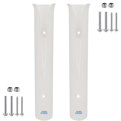 ISURE MARINE 2PCS Fishing Rod Holder Rod/Ship Yacht Fishing Rod Frame Portable Lightweight and Durable Tube Rod Rack-Replacement Parts with Screws (White)