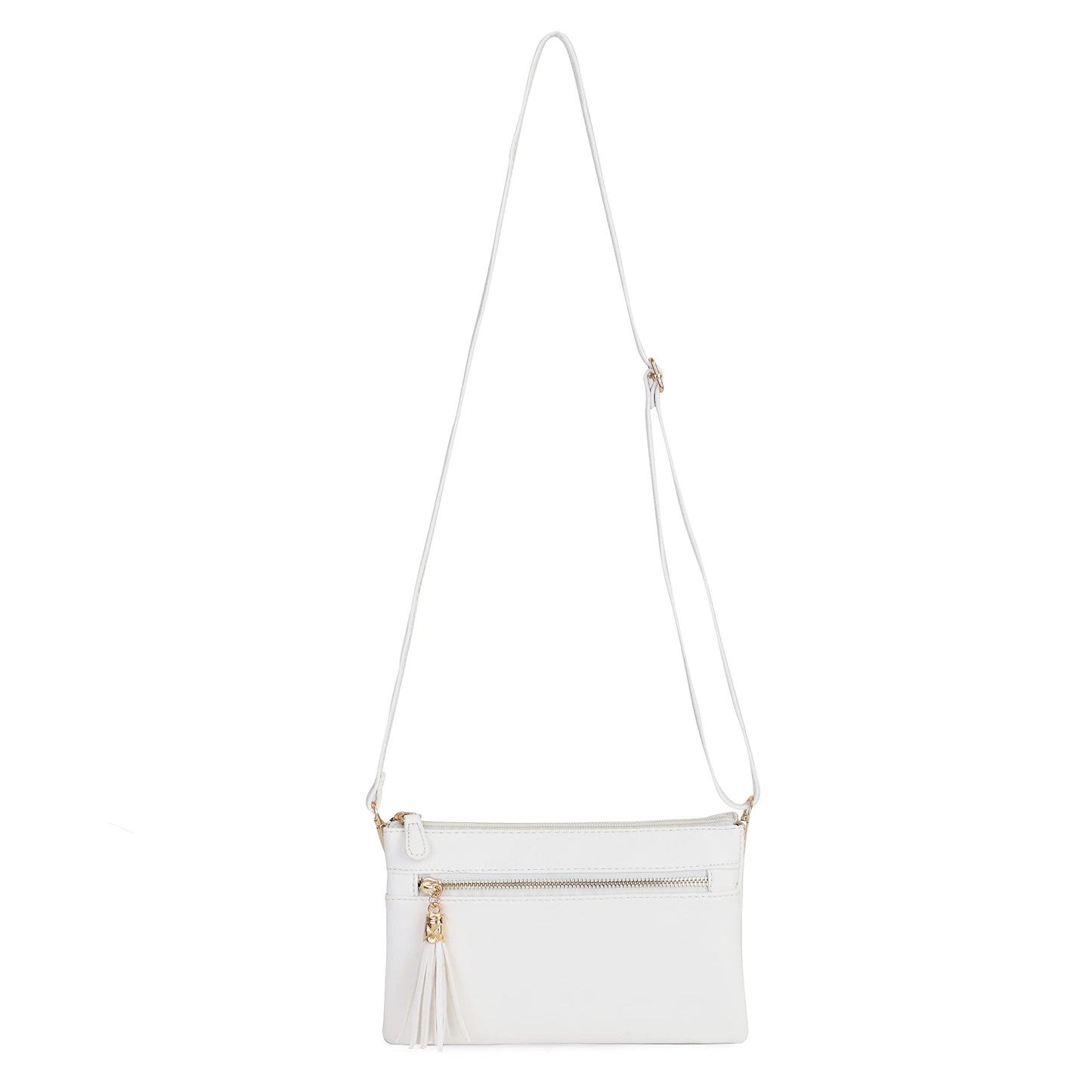 Solene Women's Lightweight Multi Compartment Wristlet Clutch Wallet Crossbody Bag - (WU021-WHITE)