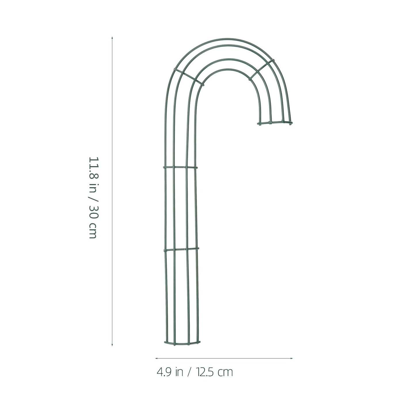 DECHOUS 4Pcs Candy Cane Wreath Frame Metal Christmas Candy Cane Shaped Wire Flower Frame J Letter Rings for DIY Christmas Decoration Indoor Outdoor Holiday, 12 Inch
