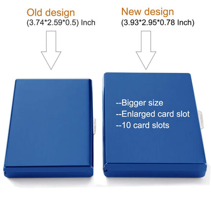 EASTNIGHTS RFID Credit Card Holder Protector Metal Credit Card Wallet Business Card Holder for Men Women Gift Box Package (Blue)