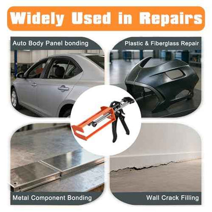 Epoxy Gun Dual Cartridge 200 ml / 215 ml (1:1 & 2:1), Manual 2 Part Epoxy Gun for Panel Bonding Adhesive, Fillers, Structural Epoxy, Plastic & Fiberglass Repair