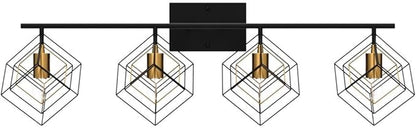 4 Light Vanity Light for Bathroom,Bathroom Light Fixtures Over Mirror with Rotatable 4 Cube Shades, Modern Wall Mounted Lights Matte Black,Industrial Black Vanity Light for Hallway Living Room