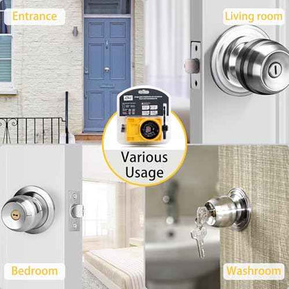 RKK Door Lock Installation Kit - Deadbolt & Door Knob Hole Saw Kit - Yellow