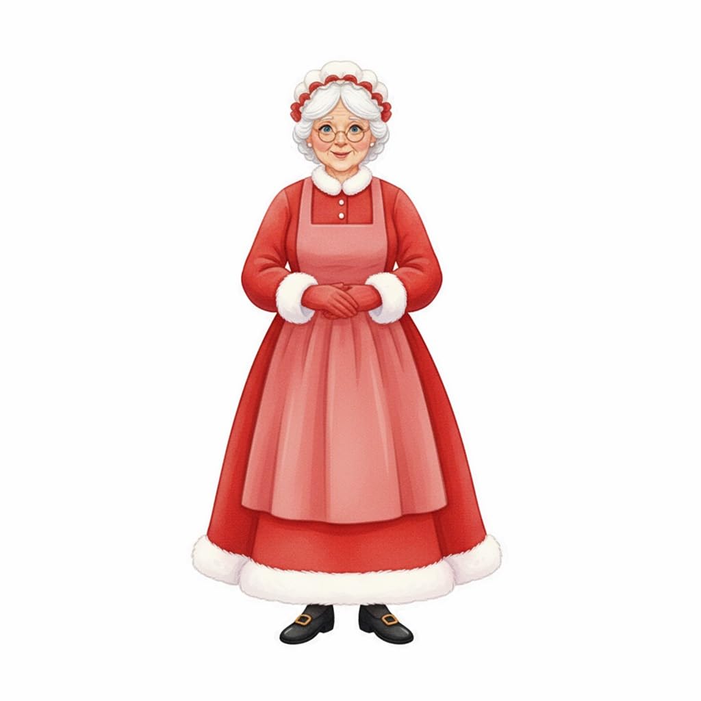 Christmas Mrs. Santa Claus Classic Yard Sign for Home Decor and Lawn Decoration With Stakes, Green Merry Christmas Sign Tree Mrs
