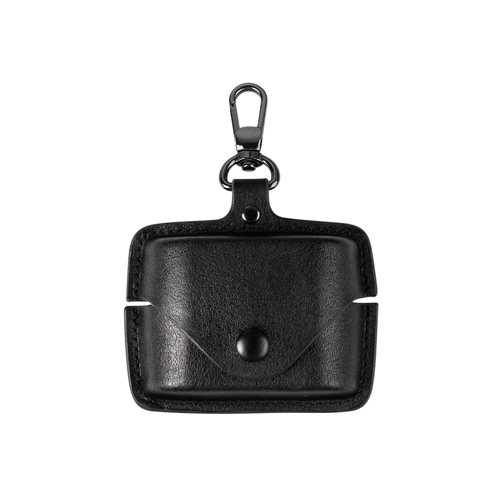 for Sony WF-1000XM6 Leather Case with Keychain Lock, Stylish Retro PU Leather Wireless Charging Earbuds Protective Cover for WF-1000XM6 (2026) for Women Men (Black)