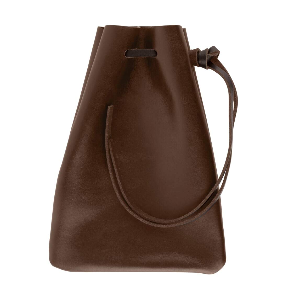 Nabob Leather Leather Drawstring Pouch, Coin Bag, Medicine Tobacco Pouch Medieval Reenactment Made in U.S.A Size 8.5" x 6"