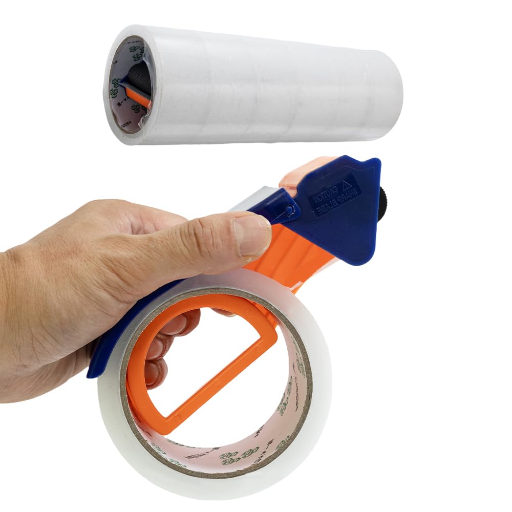 Clear Packing Tape with Dispenser – 6 Rolls,Heavy Duty Packaging Tape for Packing, Shipping & Moving, Effortless Sealing, 1.88" x 56 yd