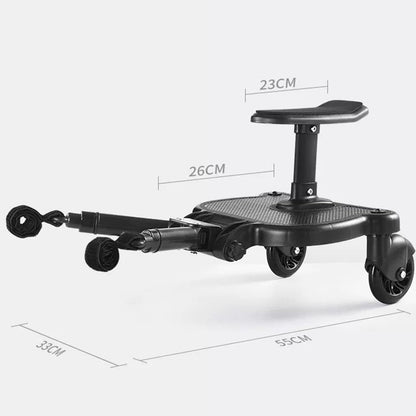 VLIEOVHN Universal Toddlers Stroller Board Kids Buggy Pushchair Jogger Travel Pram Buggy Board 2in1 Detachable Seat Or Stand Ride-on Connector Pram Accessories