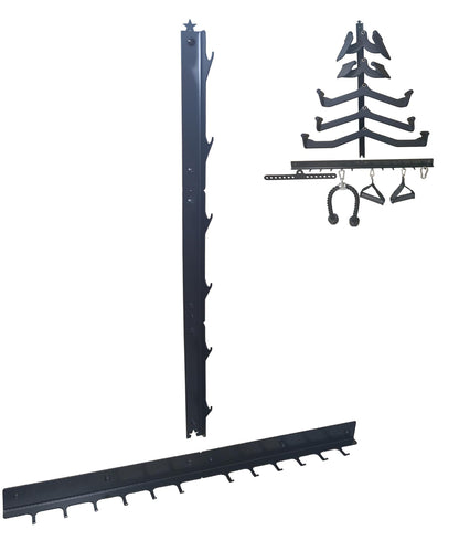 LJYMYSAK LAT Pull Down Bar Storage Rack Gym Storage Wall Organizer for Lat Pulldown Attachments, Cable Attachments Rack for Gym Accessories, Workout Equipment Storage
