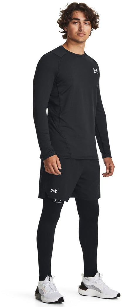 Under Armour Men's ColdGear Fitted Crew Shirt Top 1366068 (US, Alpha, Large, Regular, Regular, Black/White - 002)