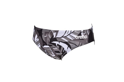 ARENA Men’s Tropical Swim Brief Chlorine Resistant Quick Dry Training & Racing Suit for Competitive Swimmers, Black-Black Multi, Size 22