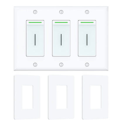 Milfra Smart Light Switch-Smart WiFi Switch 2.4Ghz Compatible with Alexa, Google Assistant,Remote Control/Voice Control and Schedule, Neutral Wire Required, Single-Pole, No Hub Required (4 Pack)
