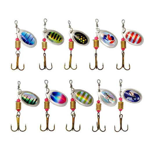 10-PCS Rotating Composite Lure Trout Lures Set – Lightweight and Versatile Fishing Hooks for All Angling Scenarios