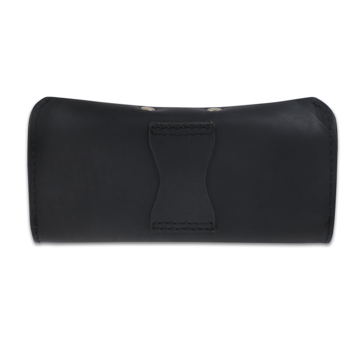 CestAntiQ Leather Eyeglass Case Genuine Leather Sunglasses Case Eyewear Pouch Glasses Sleeve Slim Unisex Eyeglass Holder (Black)