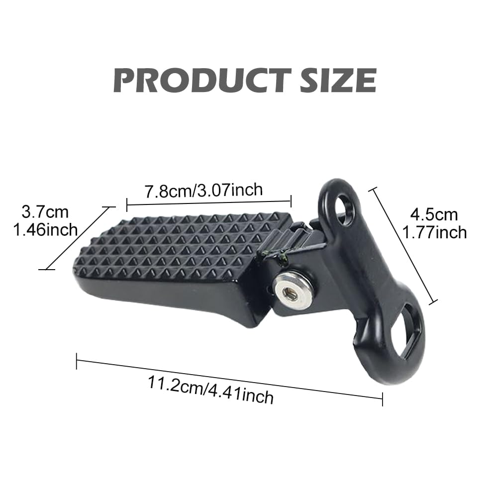 Frinovalt 1 Pair of Bike Foot Pegs, Non-Slip Bike Pegs Aluminium Foldable Bicycle Footrests for E-Bike, Mountain Bike, Folding Bicycle(Black)