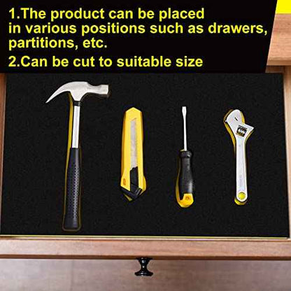 Fabbay 3 Sets Tool Box Foam Organizers, Tool Box Adjustable Shadow Foam, Non Slip Toolbox Liner and Drawer Liner, 16.5 x 22 Inch