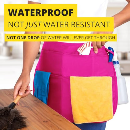 5-Pocket Waterproof Professional Cleaning Apron. Made for Pro Cleaners. Like a Cleaning Caddy Around Your Waist