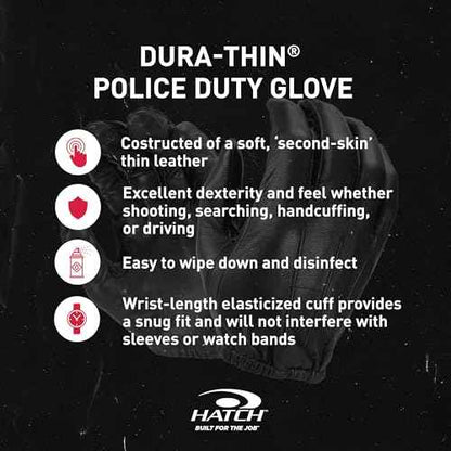 HATCH Dura-Thin Search Duty Glove, Black, XX-Large