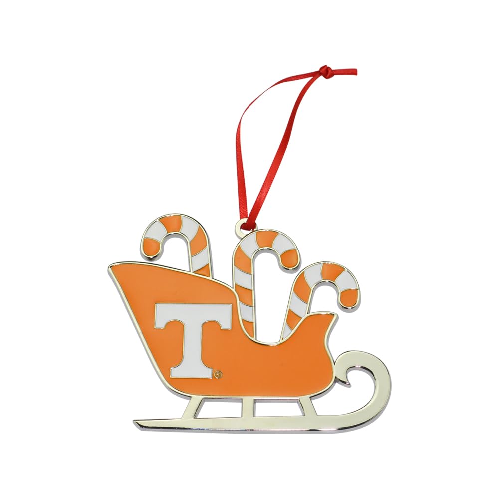 Tennessee Volunteers Candy Cane Sleigh Christmas Ornament