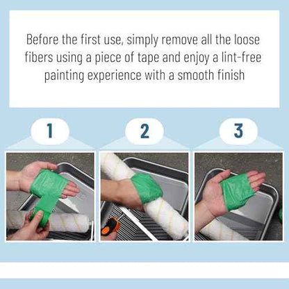 Bates- Paint Roller Covers, 14 Inch, 3 Pack, Yellow Stripes, 1/2" Nap Microfiber Paint Rollers
