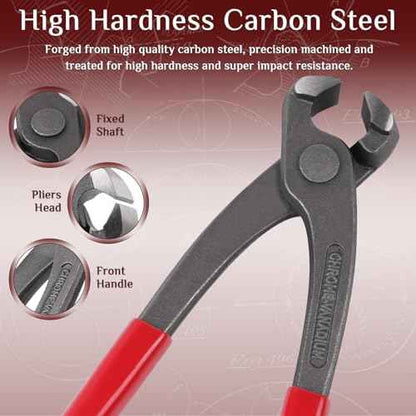 GAOHUI 9 Inch Ear Clamp Plier, Carbon Steel Crimper Tool for Install Remove, Nail Puller Tool Pinch Clamp Pliers For Pipe Hose Clamps