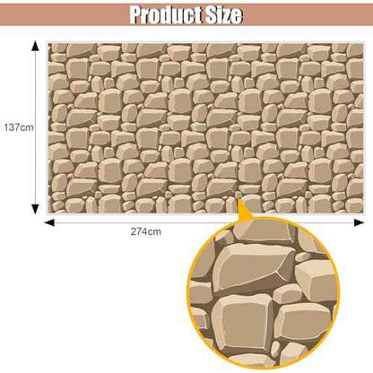 Chuangdi 2 Sheet 4.5 x 9 ft Brick Stone Wall Photography Backdrop Wall Scene Setter Wallpaper Curtains Door Removable Tablecloth Photo Wedding Halloween Party Photo Booth Studio Props Banner
