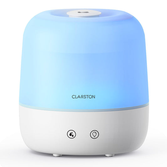 2L Cool Mist Humidifier for Bedroom with 360° Adjustable Nozzle, High and Low Mist Levels, Ultra-Low Noise, Light-Off, No BPA, Auto Shut Off, Ideal Baby Humidifier with Easy Top Filling