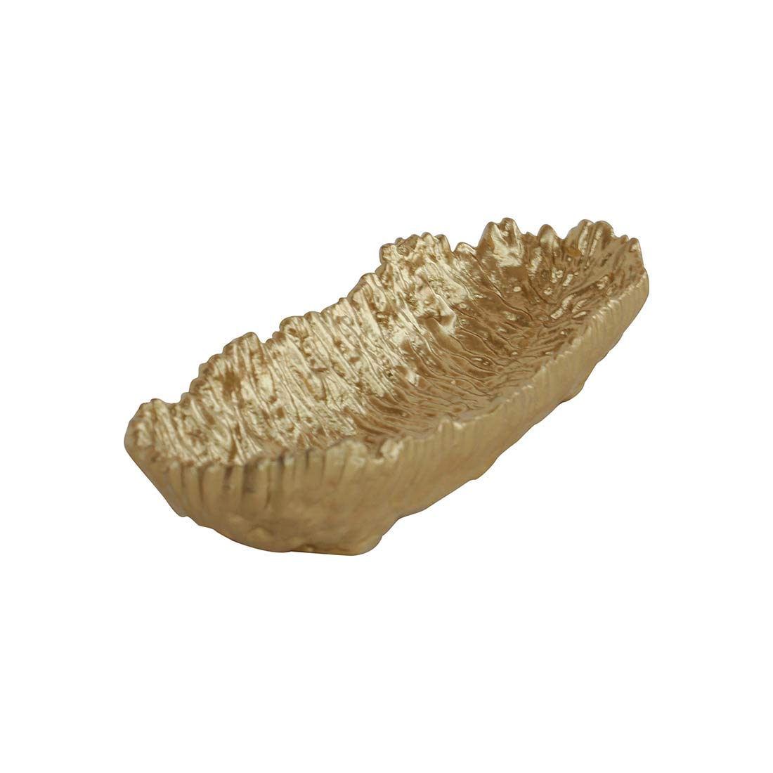 De Kulture Handcrafted Decorative Boat Centerpiece Tray (Gold), Ideal Home Décor Tableware Floral Decorative Wedding Engagement Christmas Holiday Décor, 16.5X6.4X2.5 (LWH) Cm