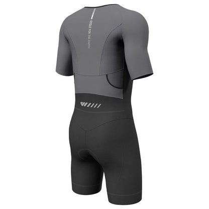 Lo.gas Men's Triathlon Suits,High Elasticity Breathable Quick-Drying Trisuit Race‌ Skinsuits Cycling Swimskin Bike Swim Run Gray XX-Large