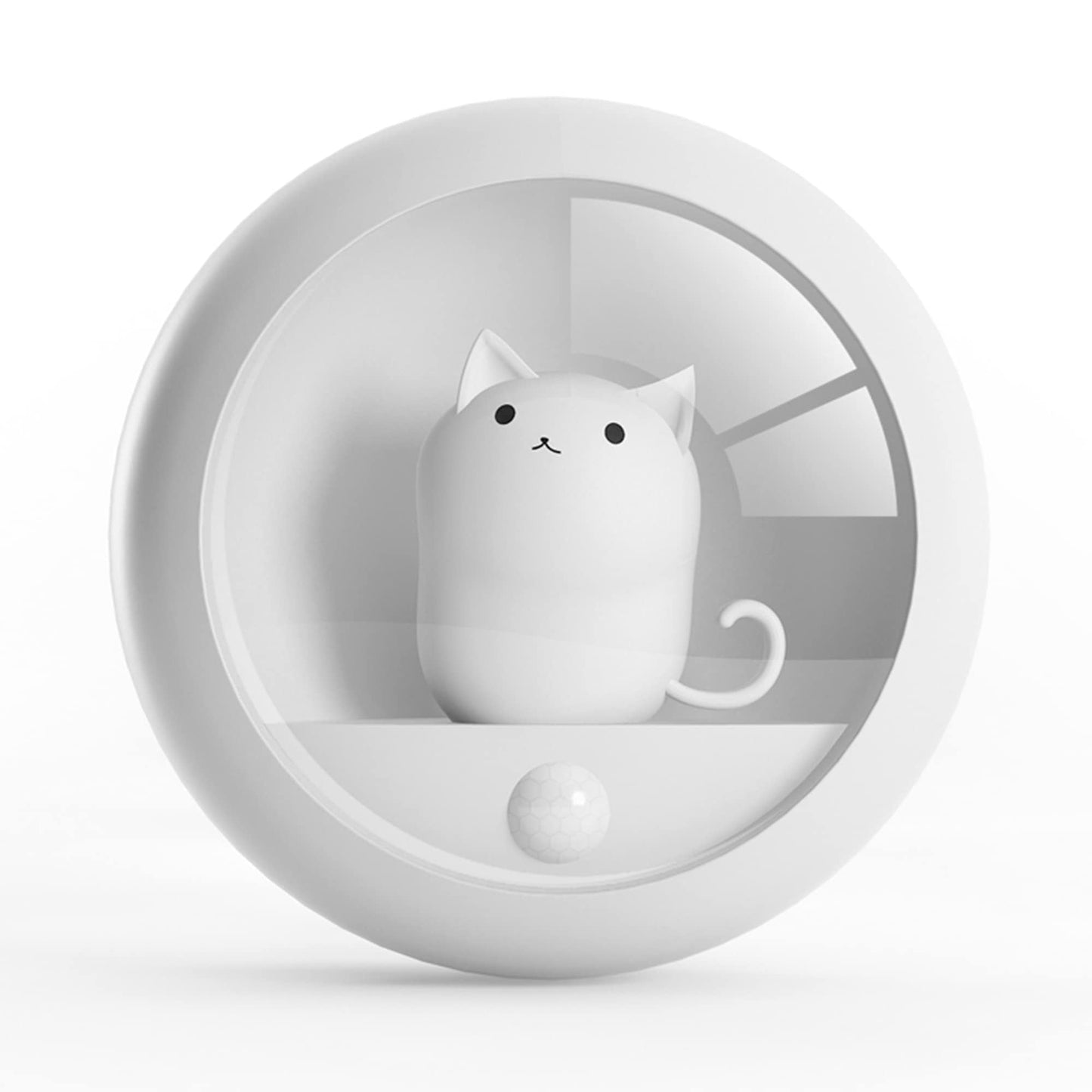 Attivolife Cat Magnetic Motion Sensor Light, Rechargeable Locker Night Lamp Dimmable, Warm White LED, Bedroom Hallway Stair Bathroom Kitchen