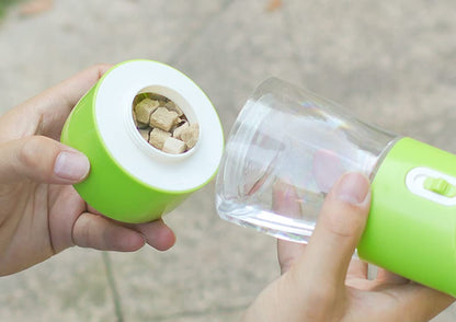 madeking Dog Water Bottle Portable Pet Water Bottle Leak Proof Dog Water Dispenser and Food, Multifunctional Outdoor Water&Food Bowl for Dogs and Cats (Bule)