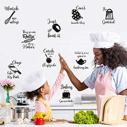Kitchen Quotes Wall Stickers Lettering Wall Decal Kitchenware with Sayings Decoration for Kitchen Dining Baking Room Restaurant Decoration