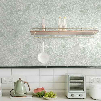 Modern Peel and Stick Wallpaper Green Contact Paper Sage Green Self-Adhesive Wall Paper Removable Decorative Wallpapers for Bedroom Bathroom Cabinets Decor Vinyl 17.3''¡¿78.7''