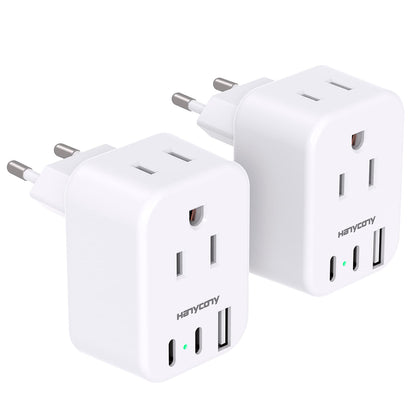 South Africa Travel Plug Adapter, HANYCONY Type M Power Adapter with 2 AC Outlets 3 USB Ports(2 USB C) for US to South Africa Botswana Namibia India Nepal Bhutan Sri Lanka