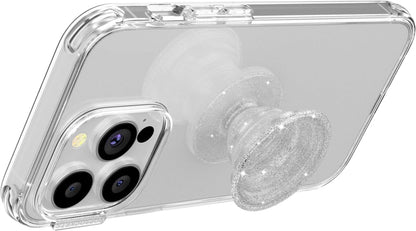PopSockets Phone Grip for MagSafe with Kickstand, Magnetic Stand, Swappable Top, Secure Hold for iPhone MagSafe Cases, Phone & Tablet Grip - Clear