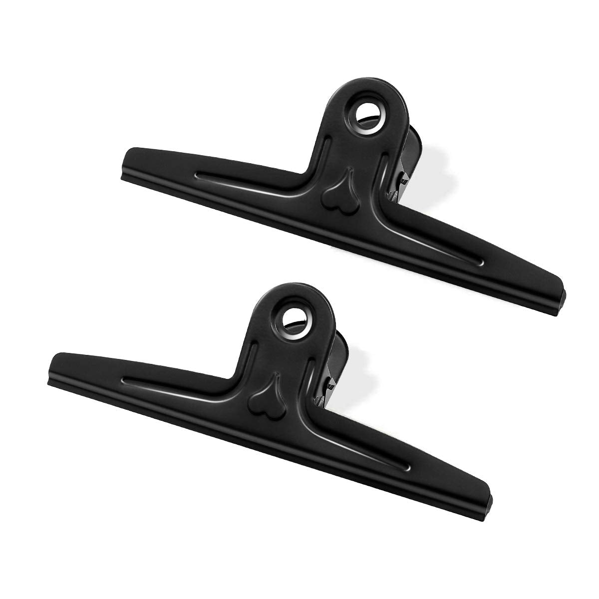 Coideal Extra Large Bulldog Clips Black, 2 Pcs Heavy-Duty Jumbo Bull Clips 30cm XXL Stainless Steel Paper Clip Clamps (11 4/5 Inch)