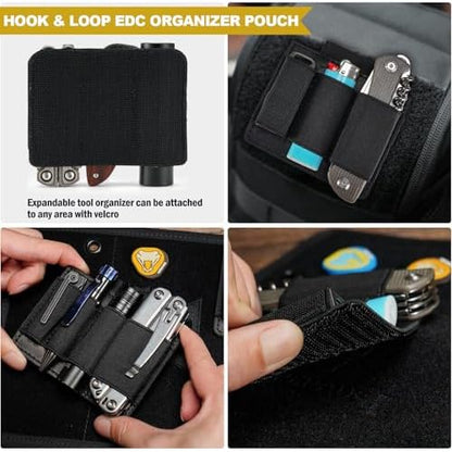 VIPERADE PL7 EDC Organizer Holder, Elastic Accessories Pouch with Hook and Loop Closure for Backpack, Tactical Vest, EDC Bag