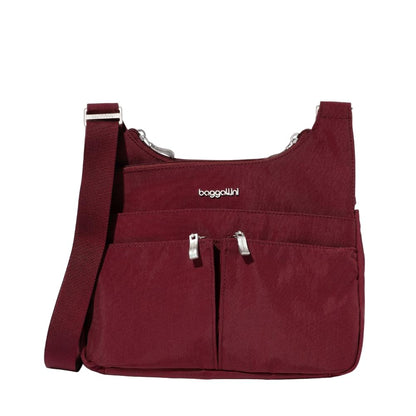 Baggallini Cross Over Crossbody Women 11x8.5 Medium Travel Bag Lightweight Water-Resistant Nylon Organized Handbag Purse