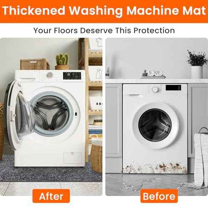 9mm Thickened Under Washing Machine Mat 63" L x 36" W Shock Absorbing Noise Reducing Non-Slip TPE Backing Floor Mat Freely Cut for Refrigerator Washer Dryer Portable Air Conditioner Floor Protection