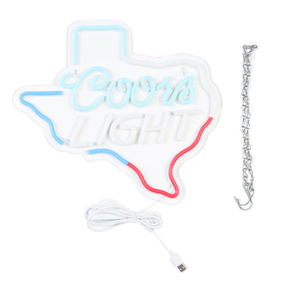JFLLamp Crs LIGHT Neon Signs for Wall Decor Neon Lights for Bedroom Led Signs Suitable for Man Cave Bar Pub Restaurant Christmas Birthday Party Gift Led Art Wall Decorative Crs Light Bar Sign, 5V Usb Power, 17*11 Inch(Azure+red+white）