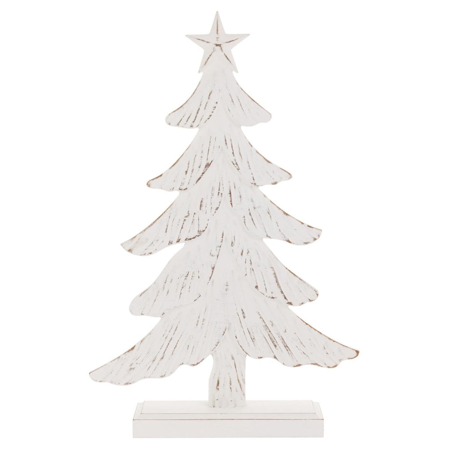 Boston International Christmas Tree for Tabletop Mantel Shelf Winter Holiday Decorations for Home, 3 Sizes, Weathered Winter White Trees
