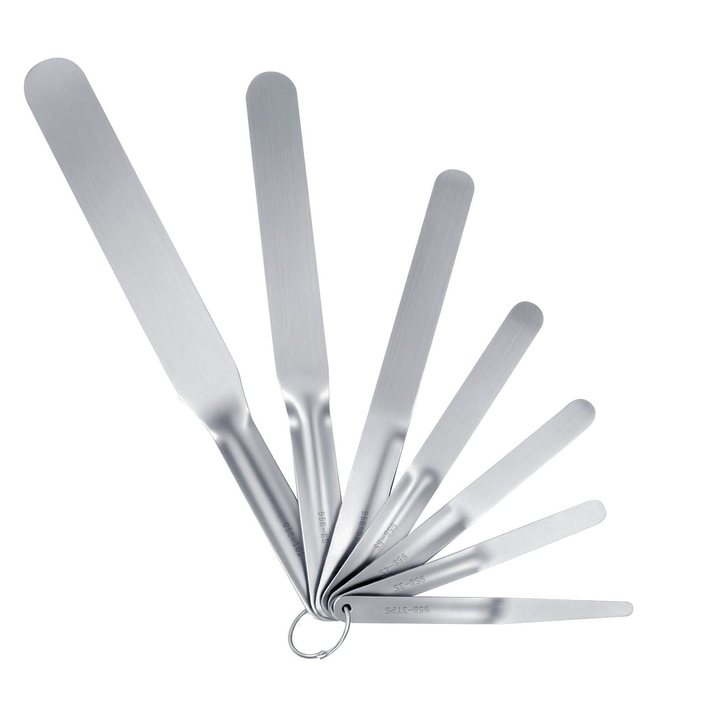 7-Piece Stainless Steel Caulking Tool Kit, Multi-Purpose Caulking Spatula Set, 958-g01 Streamline Caulk Spatula Tools, Professional Caulk Knife Set, Tip Widths from 3/8'' to 1-1/2'' with Hang Holes