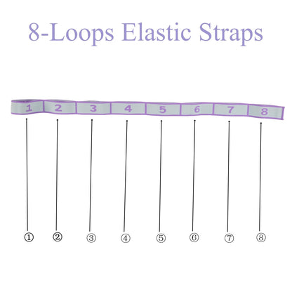 Elastic Yoga Stretching Strap with Loops, CEILIWEN Stretch Straps for Physical Therapy, Pilates Stretch Band, Elastic Exercise Bands, Leg Stretching Strap, Stretch Resistance Bands for Exercise (02)