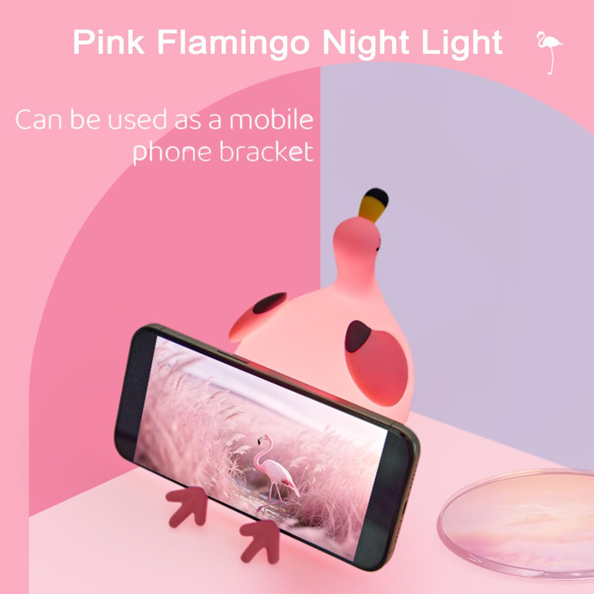 DREAMING MY DREAM Flamingo Night Light,Dimmable Silicone Animal Nursery Night Light,Pink Flamingo Lamp Decor for Kids Room Bedroom,Birthday Christmas Unique Gift for Kids boy Girls
