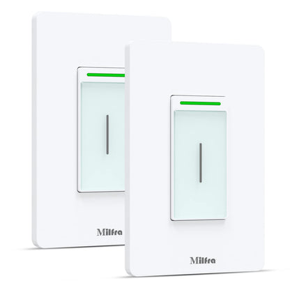 Milfra Smart Light Switch-Smart WiFi Switch 2.4Ghz Compatible with Alexa, Google Assistant,Remote Control/Voice Control and Schedule, Neutral Wire Required, Single-Pole, No Hub Required (4 Pack)